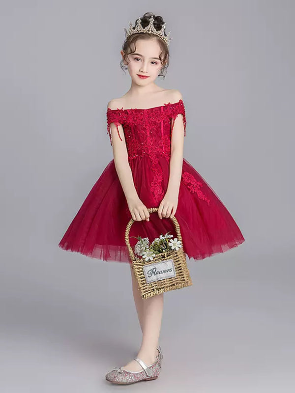 Off Shoulder Evening Gown Puffy Princess Dress Autumn/Winter Performance Dress - Dorabear