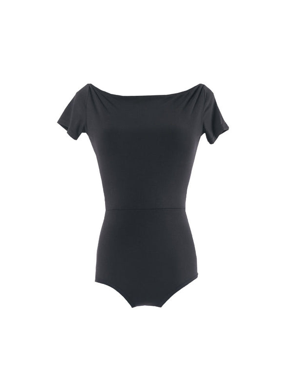 One-line Collar Latin Short-sleeved One-piece Leotard Practice Clothes - Dorabear