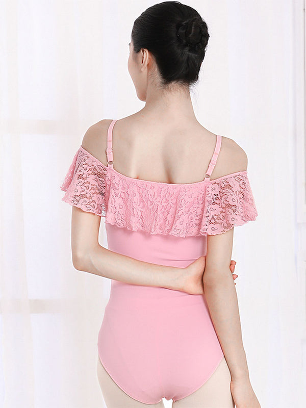 One-shoulder Dance Leotard Ballet Ruffled Sling Training Clothes - Dorabear