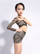 One-shoulder Sling Latin Dance Lace Suits High-end Practice Clothes - Dorabear