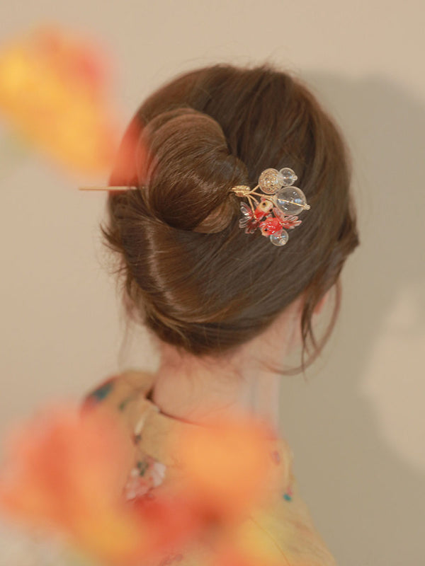 Oriental Element Koi Hairpin Ancient Style Coiled Hair Headdress Cheongsam Hair Accessories - Dorabear