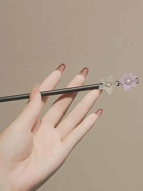 Oriental Element Wooden Hairpin Antique Style Flower Coiled Hairpin Headdress - Dorabear