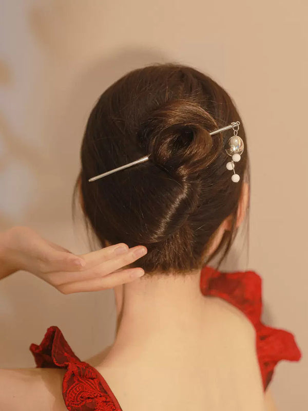 Oriental Elements Bell Hairpin Coiled Hair Headdress Ancient Style Cheongsam Accessories - Dorabear