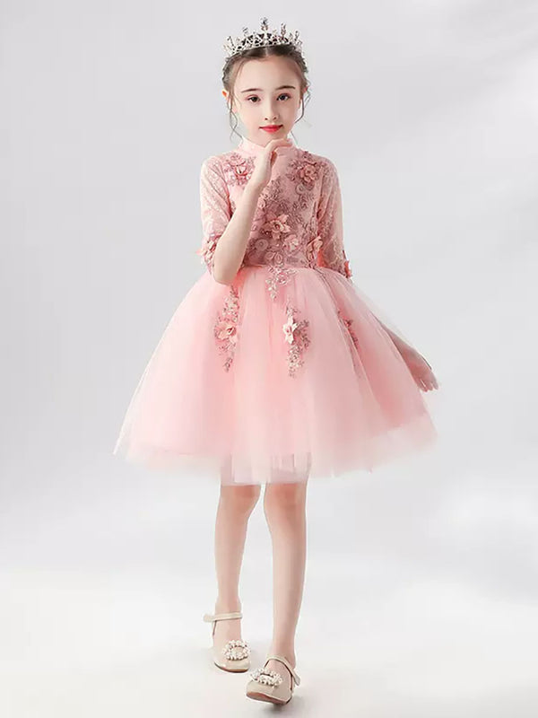 Oriental Style Girls' Evening Gown Flower Girl Princess Dress Puffy Performence Costume - Dorabear