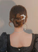 Oriental Style Pearl Tassel U-shaped Hairpin Simple Modern Coiled Hair Headdress - Dorabear