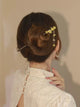 Osmanthus Fringe Step Shake Coiled Hair Wood Hairpin Ancient Style Cheongsam Headwear - Dorabear