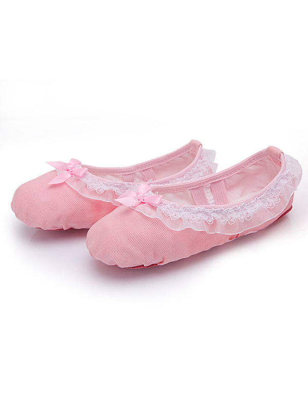 Pink Lace Soft Sole Training Shoes Ballet Training Shoes - Dorabear