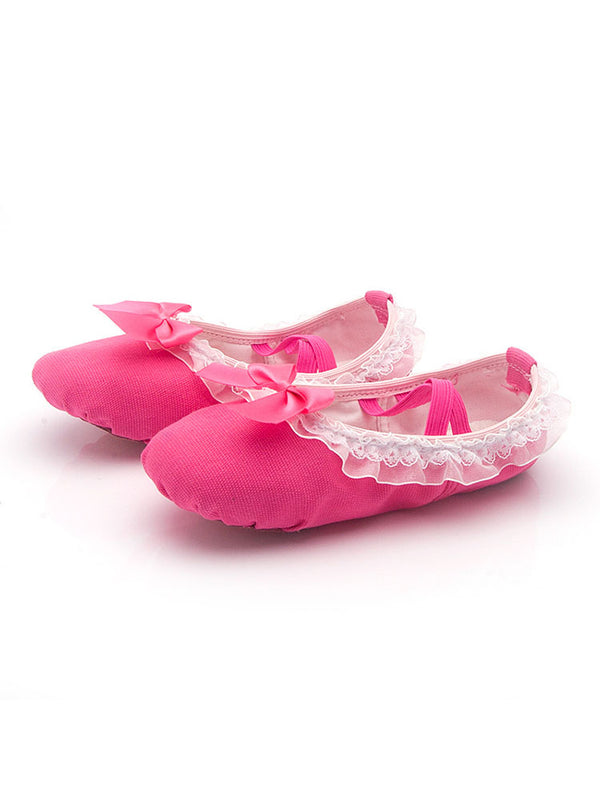 Pink Lace Soft Sole Training Shoes Ballet Training Shoes - Dorabear