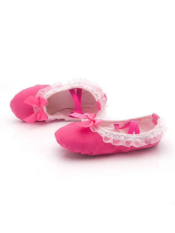 Pink Lace Soft Sole Training Shoes Ballet Training Shoes - Dorabear