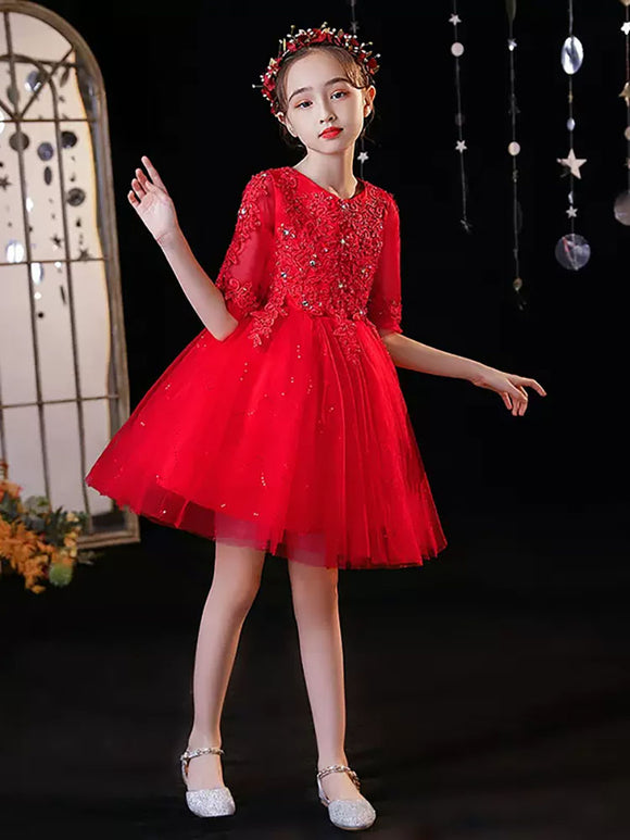 Princess Dress Girls' Evening Dress Luxury Autumn/Winter Performance Costume - Dorabear