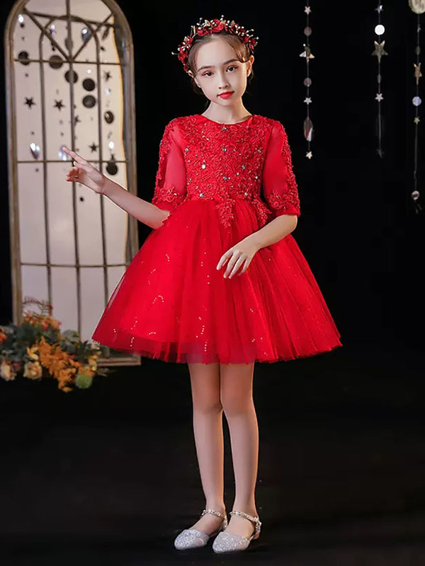 Princess Dress Girls' Evening Dress Luxury Autumn/Winter Performance Costume - Dorabear