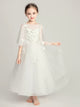 Princess Dress Girls' Puffy Dress Evening Gown Long Flower Kid's Wedding Dress - Dorabear