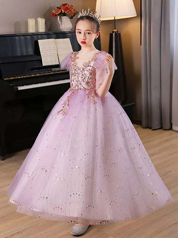 Princess Dress Performance Costume Flower Girls Wedding Dress Girls Evening Gown - Dorabear