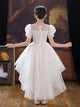 Puffy Princess Dress Flower Girls' Trailing Wedding Dress Evening Gown - Dorabear