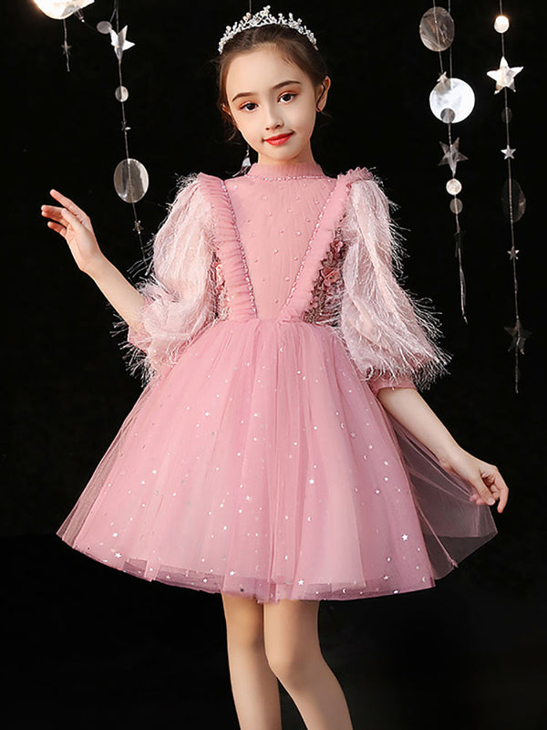 Puffy Princess Dress Girls' Evening Gown Flower Girls Wedding Dress Performance Costume - Dorabear