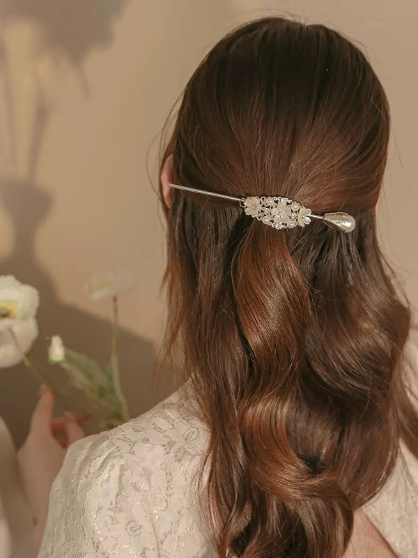 Retro Pearl Hairpin Ancient Style Pan Hair Ponytail Hairpin Simple Hairpin - Dorabear