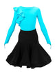 Round Neck Long Sleeve Latin Dance Costume Exercise Suits - Dorabear