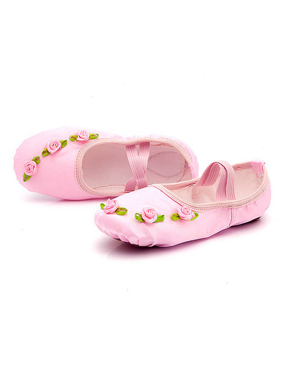 Satin Dance Shoes Ballet Soft Sole Rose Performance Shoes - Dorabear