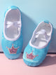 Satin Embroidered Crown Cat Claw Shoes Ballet Training Shoes - Dorabear