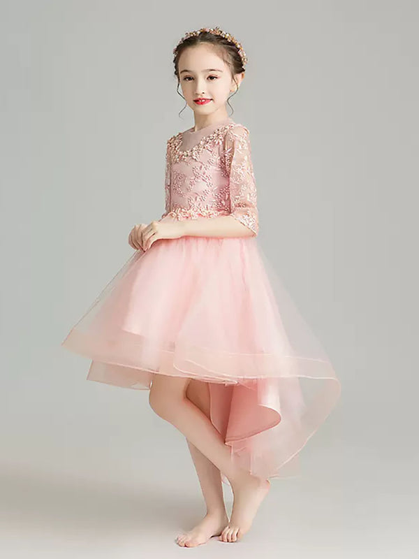 Shaggy Evening Gown Flower Girl Wedding Dress Autumn/Winter Piano Performance Costume - Dorabear