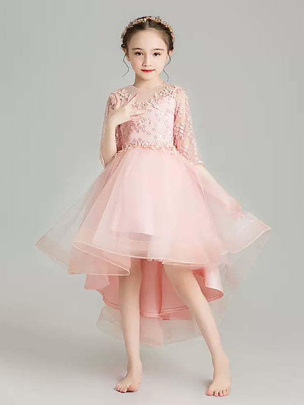 Shaggy Evening Gown Flower Girl Wedding Dress Autumn/Winter Piano Performance Costume - Dorabear