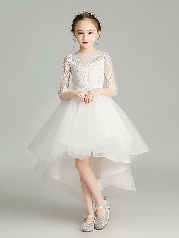 Shaggy Evening Gown Flower Girl Wedding Dress Autumn/Winter Piano Performance Costume - Dorabear