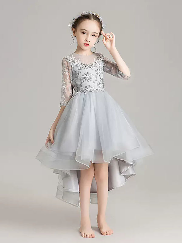 Shaggy Evening Gown Flower Girl Wedding Dress Autumn/Winter Piano Performance Costume - Dorabear