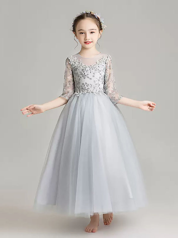 Shaggy Evening Gown Flower Girl Wedding Dress Autumn/Winter Piano Performance Costume - Dorabear