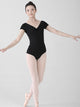 Short Sleeve Backless V-neck Ballet Dance Leotard Lace Stitching Jumpsuit - Dorabear