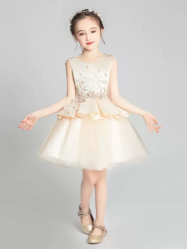 Sleeveless Evening Gown Princess Dress Girls' Walking Show Performance Costume - Dorabear