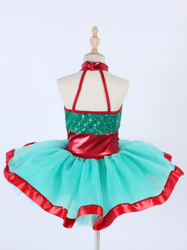 Sling Tutu Skirt Ballet Dance Dress Sequin Gauze Dress Stage Performance Costume - Dorabear