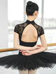 Small Stand-up Collar One-piece Dance leotard Practice Clothes Ballet Lace Jumpstuit - Dorabear