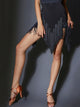 Splicing Encrypted Fringe Asymmetric Latin Dance Irregular Skirt - Dorabear