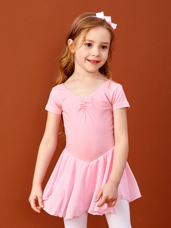 Spring/Summer Short Sleeve Ballet One Piece Exercise Dress - Dorabear