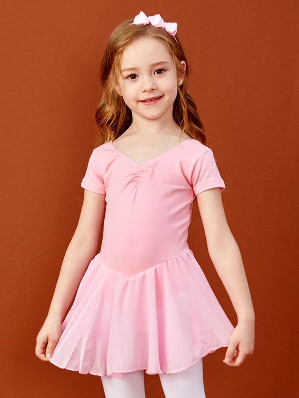 Spring/Summer Short Sleeve Ballet One Piece Exercise Dress - Dorabear