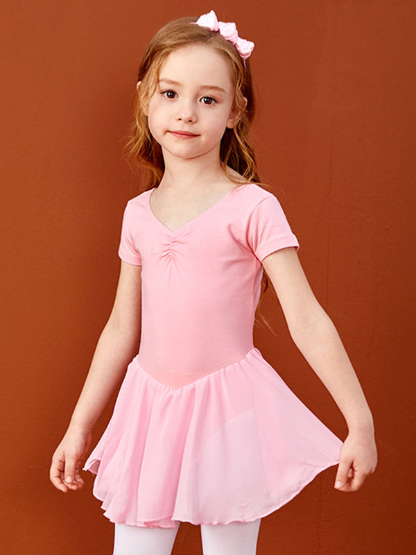 Spring/Summer Short Sleeve Ballet One Piece Exercise Dress - Dorabear