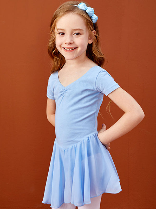 Spring/Summer Short Sleeve Ballet One Piece Exercise Dress - Dorabear