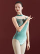 Stand Collar Mesh Stitching Velvet Fall/Winter Ballet Leotard Training Clothes - Dorabear