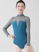 Standing Collar Ballet Training Suit Autumn/Winter Long-Sleeved Gauze Leotard - Dorabear