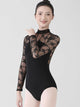 Standing Collar Ballet Training Suit Autumn/Winter Long-Sleeved Gauze Leotard - Dorabear