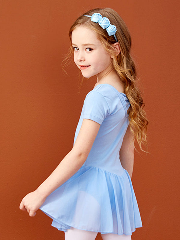 Summer Ballet V-neck Pleated Bow Dress Training Clothing - Dorabear