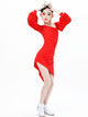 Mesh Long-sleeved Slanted Collar Training Dress Latin Costumes - Dorabear