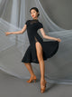 Summer Short-sleeved Slit Dress Latin Dance Practice Clothes - Dorabear