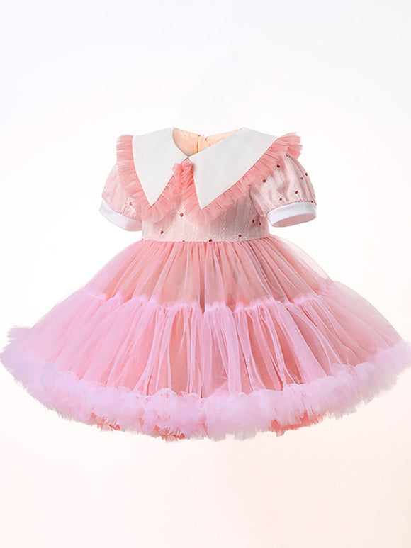 Summer Short Sleeve Dress Princess Dress Mesh Tutu Skirt - Dorabear