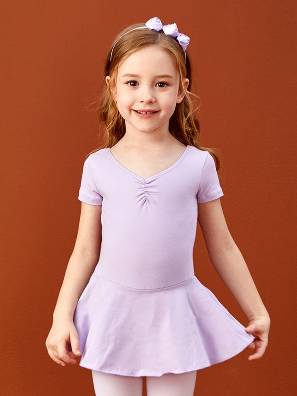 Summer Training Clothes Short Sleeve Ballet One Piece Dress - Dorabear