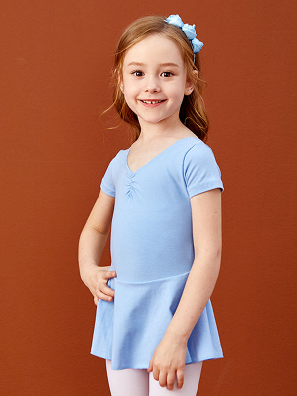 Summer Training Clothes Short Sleeve Ballet One Piece Dress - Dorabear