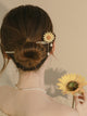 Sunflower Tassel Step Rocking Hairpin Hair Accessories Antique Cheongsam Headwear - Dorabear