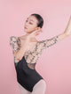 V-neck Lace Stitching Mid-sleeve Leotard Ballet Training Clothes - Dorabear