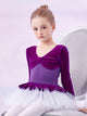 Velvet Stitching One-piece Dance Dress Ballet Long-sleeved Practice Clothes - Dorabear