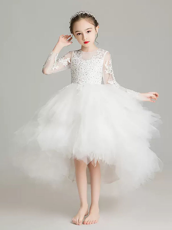 Walk Show Piano Performance Costume Flower Girl Wedding Dress Girl's Princess Dress - Dorabear